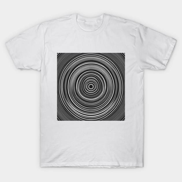 Concentric Wavy Lines (Black and White) T-Shirt by SmartPufferFish